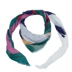 Pre Owned Alexander McQueen Multicolor Camouflage Skull Square Scarf