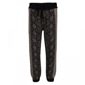 Alexander McQueen Snake Skin Pattern Jacquard Knit Jogger Pants S