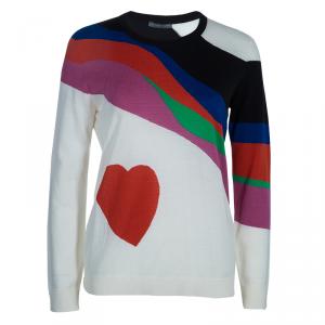 Alexander McQueen Multicolor Heart Intarsia Print Sweater L