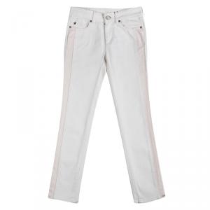 Pre Owned Alexander McQueen Washed Pink Denim Side Stripe Detail Skinny Jeans XS