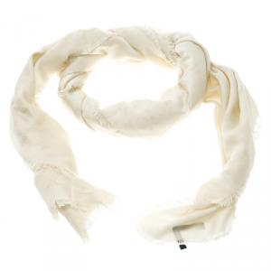 Pre Owned Alexander McQueen Cream Skull, Moon and Star Motif Square Shawl