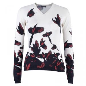 Pre Owned Alexander McQueen Bird Print Knit Sweater S