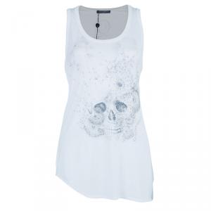 Pre Owned Alexander McQueen White Sleeveless Skull Top L