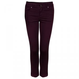 Pre Owned Alexander McQueen Burgundy Pants S