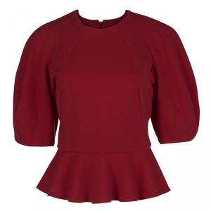 Alexander McQueen Red Raglan Sleeve Peplum Top S