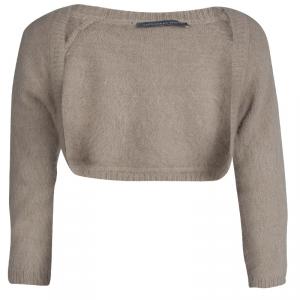 Alexander Mcqueen Beige Angora Wool Bolero Cardigan L