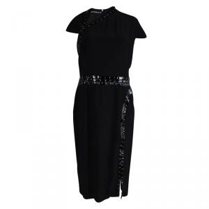 Alexander McQueen Black Stud Embelished Dress L