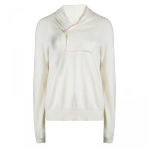 Alexander McQueen Cream Shawl Collar Cashmere Sweater XL