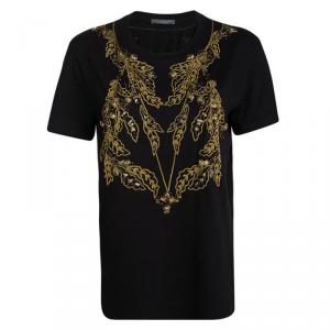 Alexander McQueen Black Knit Gold Chain Embellished T-Shirt M