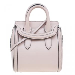 Pre Owned Alexander McQueen Beige Leather Mini Heroine Shoulder Bag
