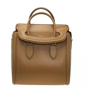 Pre Owned Alexander McQueen Brown Leather Medium Heroine Tote 