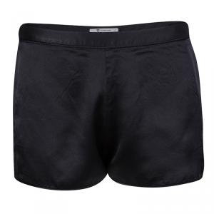 T by Alexander Wang Black Silk Satin Mini Shorts S