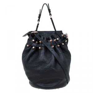 Alexander Wang Black Textured Leather Diego Bucket Bag