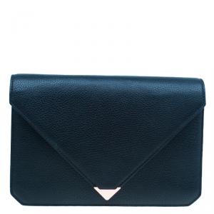Alexander Wang Black Pebbled Leather Prisma Envelope Clutch