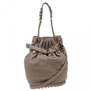 Alexander Wang Beige Textured Leather Diego Bucket Bag