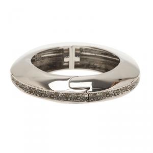 Alexis Bittar Crystal Silver Tone Bangle 