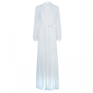 Alice by Temperley White Long Rose Pleated Dress M