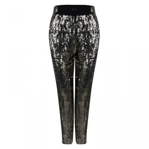 Alice + Olivia Antique Gold Sequin Embellished Pants S