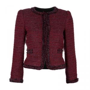 Alice + Olivia Red Tweed Blazer XS