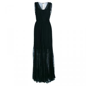 Pre Owned Alice + Olivia Black Lace Insert Maxi Dress M