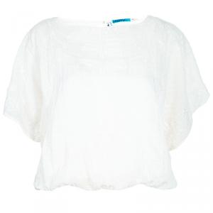Pre Owned Alice + Olivia Jenna White Embroidered Top XS