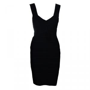 Pre Owned Alice + Olivia Black Bandage Dress M
