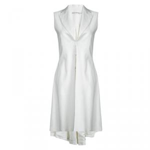 Alice + Olivia White Sleeveless High Low Dress Coat S