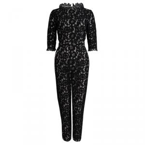 Alice by Temperley Black Lace Belted Jumpsuit M