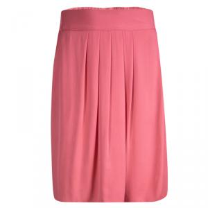 Pre Owned Armani Collezioni Pink Silk Divided Skirt L