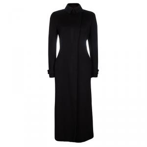 Armani Collezioni Black Cashmere Long Coat M