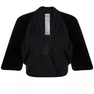 Pre Owned Armani Collezioni Black Satin and Velvet Jacket L