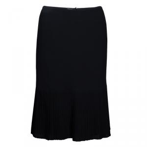 Pre Owned تنورة أرماني كوليزوني أسود بطيات M