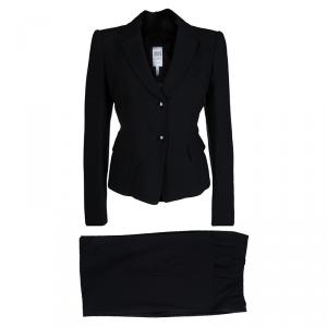 Armani Collezioni Black Wool Pant Suit M