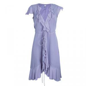 Pre Owned Armani Collezioni Lilac Wrap Dress M