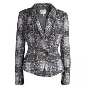 Pre Owned Armani Collezioni Marble Effect Textured Jacket M