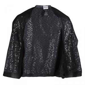 Pre Owned Armani Collezioni Black Sequin Embellished Bolero Jacket L