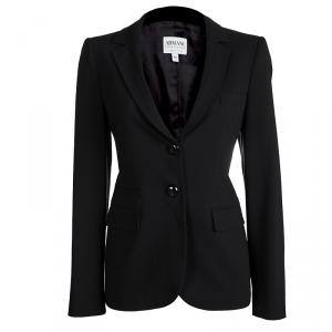 Pre Owned Armani Collezioni Black Wool Blazer M