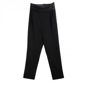 Badgley Mischka Black Embellished Detail High Waist Pants S
