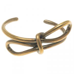 Balenciaga Bow Boucle Gold Tone Cuff Bracelet Size M