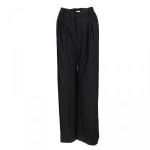 مملوكة مسبقًا Balenciaga Black Wool High Waist Wide Leg Trousers L