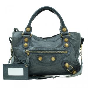 Pre Owned Balenciaga Mystery Green Lambskin Leather Classic City Tote GH Bag