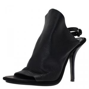 Balenciaga Black Leather Glove Sandals Size 40