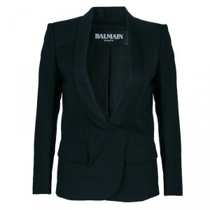 Pre Owned Balmain Black Single Breasted Blazer M 