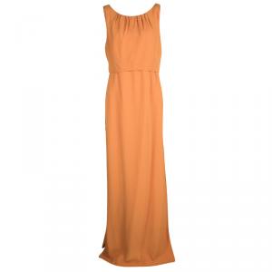 Pre Owned Boss By Hugo Boss Orange Layered Sleeveless Dablaska Maxi Dress M