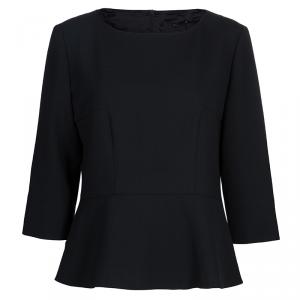 Pre Owned Boss By Hugo Boss Black Peplum Top L