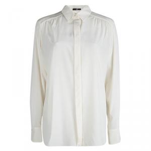 Pre Owned Boss By Hugo Boss Cream Silk Long Sleeve Basola Shirt L
