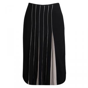 Pre Owned Boss By Hugo Boss Black Pleat Detail Volara Skirt L