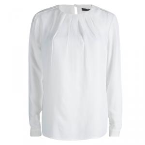 Pre Owned Boss By Hugo Boss Off White Long Sleeve Zelene Blouse S
