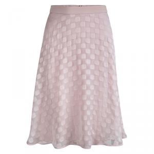 Pre Owned Boss By Hugo Boss Baby Pink Chiffon Jacquard Vuna Skirt M