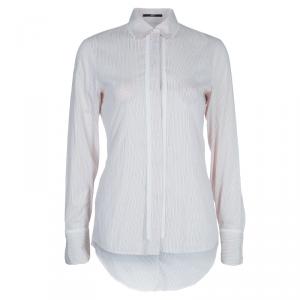 Pre Owned Boss by Hugo Boss White Striped Long Sleeve Buttondown Shirt S